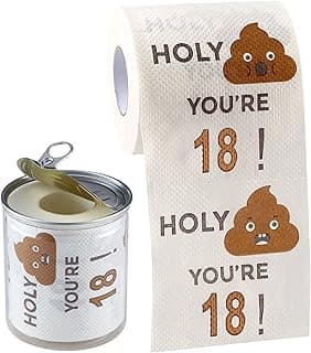Happy Birthday Gifts for Boys Son and Girls - 3-Ply Funny Toilet Paper Roll, Birthday Toilet Paper Gag Funny Birthday Gift Novelty for Birthday Party Decorations Eighteenth Party Supplies (18th Years)