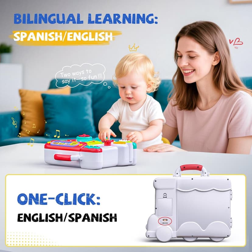 54-in-1 English & Spanish Baby Busy Board Montessori Toys, Ideals 1st Birthday Gifts Boy, 1 Year Old Boy Toys Gifts Montessori Busy Board Toys for 1 Year Old Boy, 1 Year Old Boy Birthday Gift B0D8B9PP9W