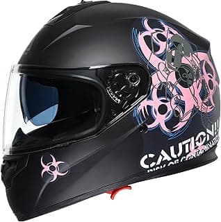 TRIANGLE Full Face Motorcycle Helmet Dual Visor Helmets for Adult Men and Women with Smoked Sunshield DOT Approved