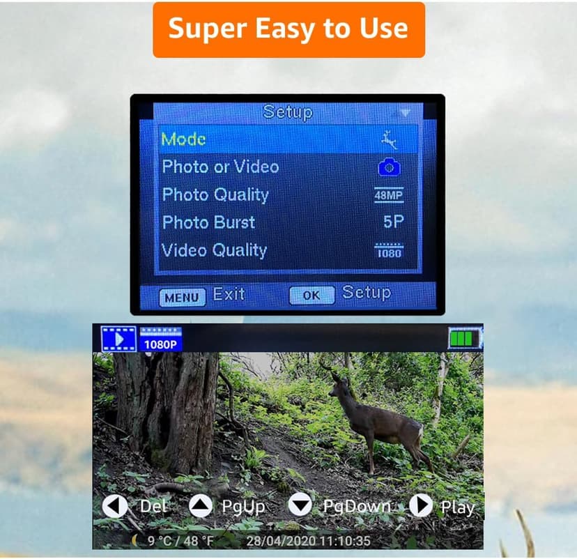 GardePro A3S Trail Camera (Non-Cellular, Non-WiFi), 64MP Photo & 1296P HD Video, 0.1s Trigger, 100ft No-Glow Night Vision, Motion Activated Wildlife Camera