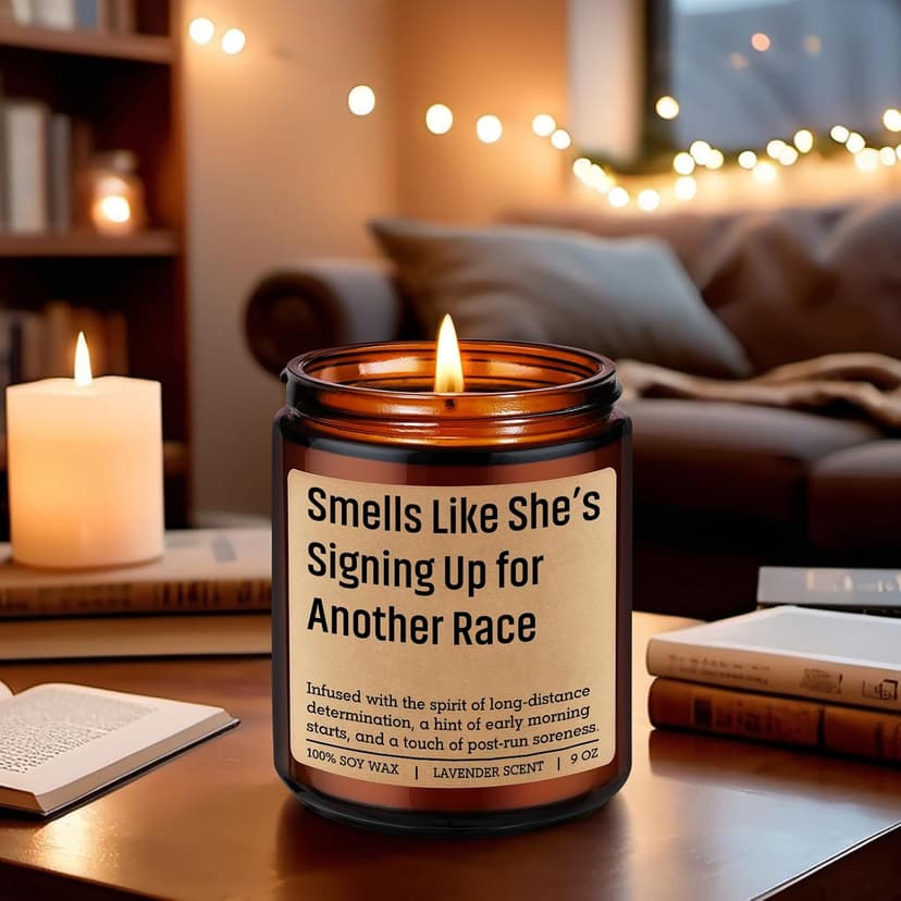 Track and Field, Cross Country, 5K Run, Half Marathon Essentials, Christmas, Birthday, Running Gifts for Marathon Runner, Mom GSPY Candle, Gifts for Runners, Running Accessories for Women, Female, Girl B0FD9S4K1G
