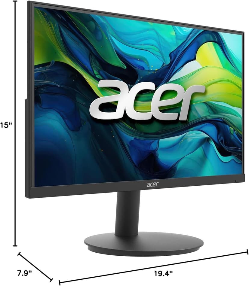 acer KB220Q H2bi 21.5" Full HD (1920 x 1080) Zero-Frame Home Office Monitor | Adaptive-Sync Support (FreeSync Compatible) | Up to 100Hz Refresh | 1ms (VRB) | sRGB 99% | Tilt | HDMI & VGA Ports