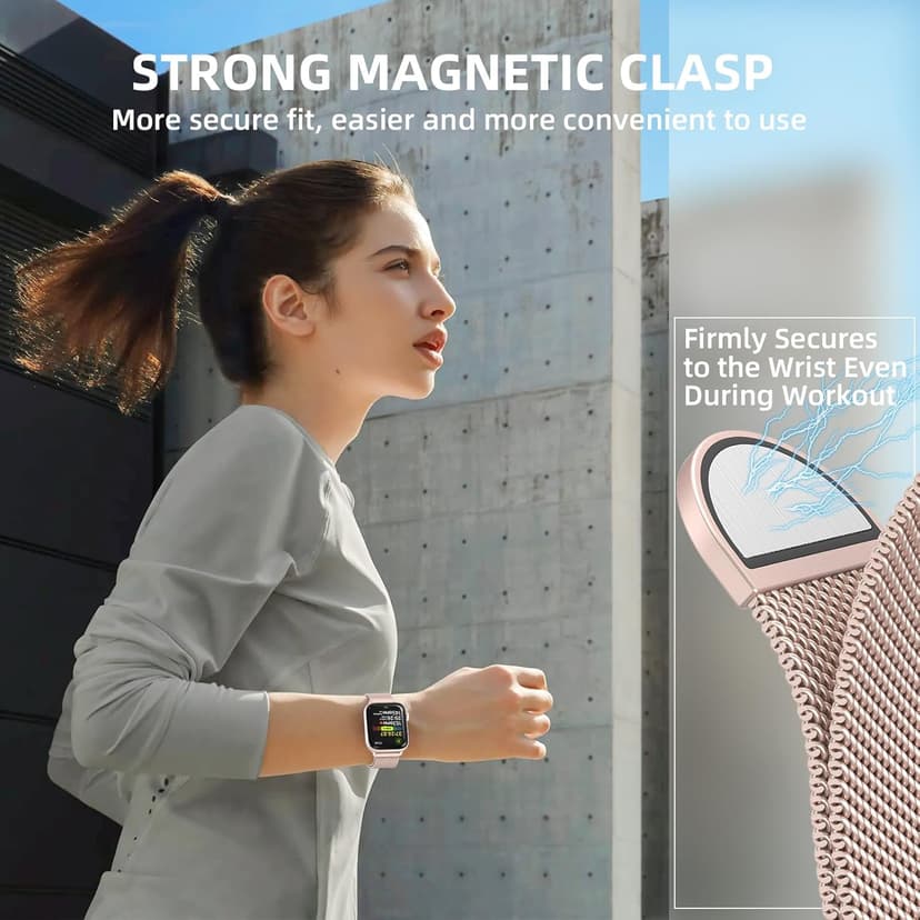 Original Stainless Steel Mesh Loop Compatible with Apple Watch 38mm 40mm 41mm 42mm 44mm 45mm 46mm 49mm Women Men, Magnetic Clasp Replacement for iWatch Bands Series 11 10 9 8 7 6 5 4 Ultra SE 3 2 1