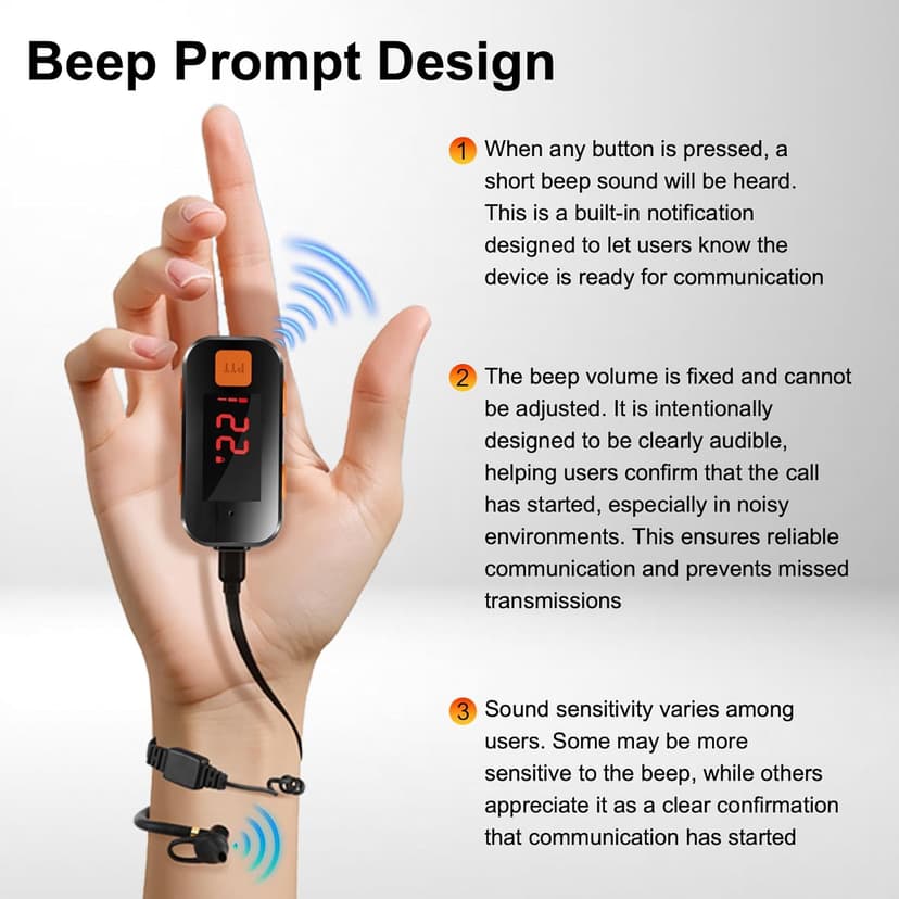 2 Pack Mini Walkie Talkies, Small Walkie Talkies, Waterproof Two Way Radio with Earpieces for Outdoor, Restaurants, Hiking, Baseball, Hospital, Tourism