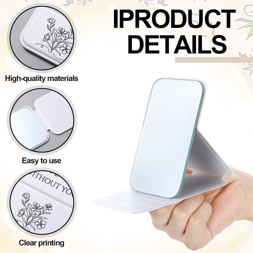 I Can't Say I Do Without You Quote, Proposal Gifts, Travel Small Makeup Mirror, Portable for Bridal Shower Wedding Party Novabright 6 Pcs Bridesmaid Gifts Bulk Bridesmaid Compact Mirror, White B0G6BL8C3R
