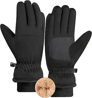 Jeniulet Waterproof Winter Gloves for Men Warm Ant-slip Touchscreen Ski Snow Cycling Running Cold Weather Long Fleece Lining