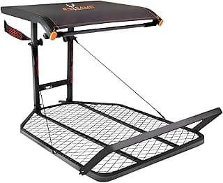 Big Game Captain XC Hang-On Treestand, Lightweight Steel Construction with 14 x 8 in. Flip-Back Flex-Tek Seat, 300 lbs Weight Rating