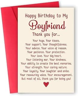 Happy Birthday Card & Gifts for Boyfriend,Funny Birthday Card for Boyfriend,Romantic Birthday Gifts for Boyfriend,Happy Bday Card