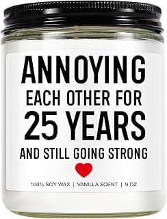 Younift Funny Scented Candle, 25th Anniversary, Gifts for Couple, 25th Wedding Anniversary Decorations, 25 Year Silver Anniv. Gifts for Husband, Wife, Him, Her, Women, Men, Friends, Parents B0D5J518NH