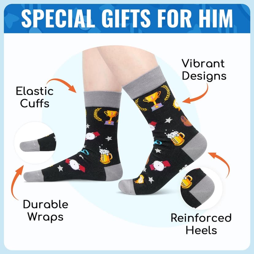 HAPPYPOP Awesome Gifts For Men - Cool Gifts For Son Brother Uncle Nephew Dad Husband, Funny Men Socks