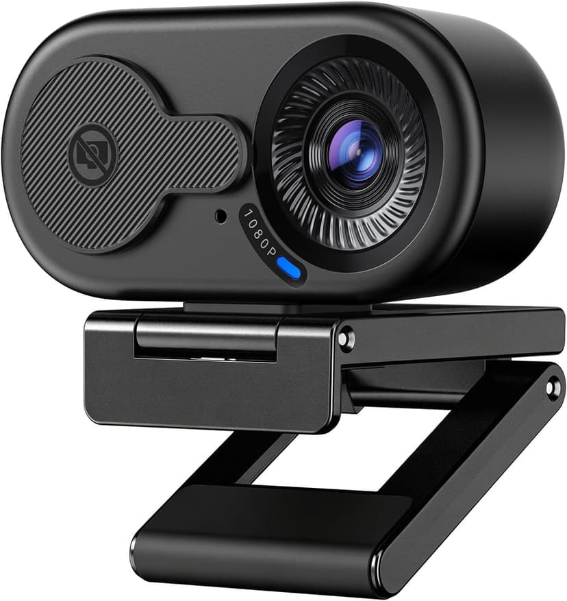 EMEET C100 1080P Webcam for PC, Fixed Focus, 66° FOV, Built-in Mic, Privacy Cover, Portable Metal Clip, Computer Camera for Home Office, Online Learning, Meetings, Streaming, Desktop, Laptop, PC USB-A