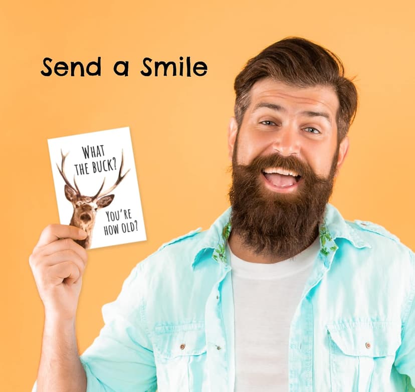 Funny Birthday Card for Men, What the Buck You're How Old, Hunter Birthday Card for Husband, Dad, Brother or Boyfriend, Funny Outdoorsman Deer Hunting Birthday Card B0C5464LJM