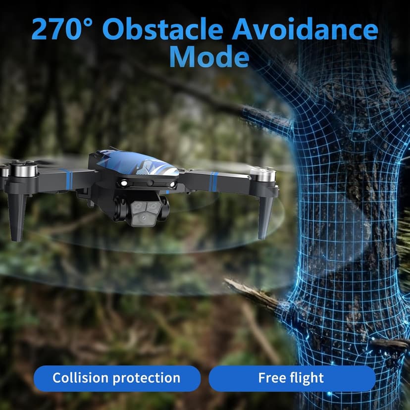 Drone with Camera for Adults LCD Screen FPV Live Video, Professional Brushless Motor 270° Obstacle Avoidance 3D Flips, Foldable RC Mini Quadcopter for Beginners Support 32G SD Card Max Under 250G Gift