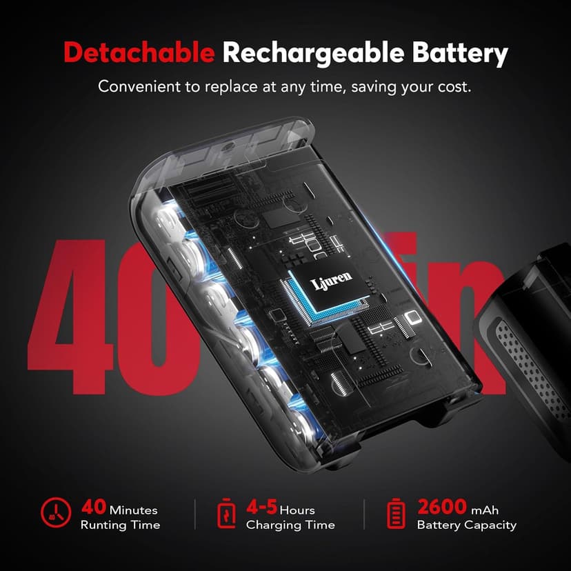 Comvtu Cordless Vacuum Cleaner for Home, 80,000PRM Powerful 4 in 1 Lightweight Stick Vacuum with 2 Adjustable Suctions, Max 40 Mins Runtime, 2600mAh Rechargeable Vacuum Cleaners (Red Hibiscus)