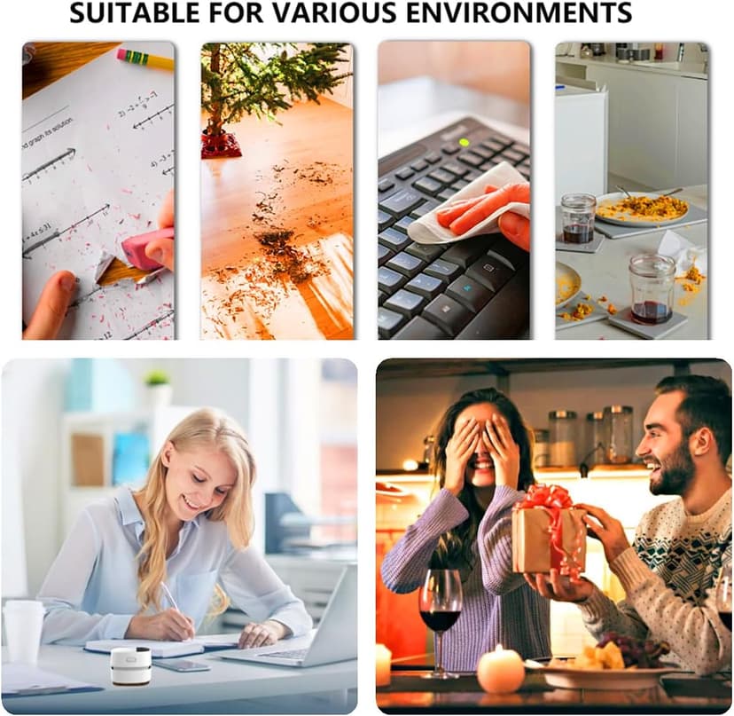 TRZLIFE Desk Vacuum Cleaner, Rechargeable and Durable Mini Desktop Vacuum with Bonus Accessories Desk Cleaner Sucks Tiny Items and Crumbs from Desktop Drawer Countertop Ideal as a White Elephant Gift