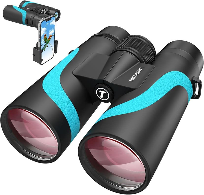 15x55 UHD Binoculars for Adults – High Powered Large View, BAK4 Prism, Waterproof & Lightweight for Bird Watching, Hunting,Hiking, Travel, Cruise, Sports with Phone Adapter (Blue)