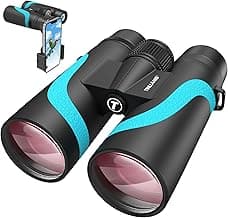 15x55 UHD Binoculars for Adults – High Powered Large View, BAK4 Prism, Waterproof & Lightweight for Bird Watching, Hunting,Hiking, Travel, Cruise, Sports with Phone Adapter (Blue)