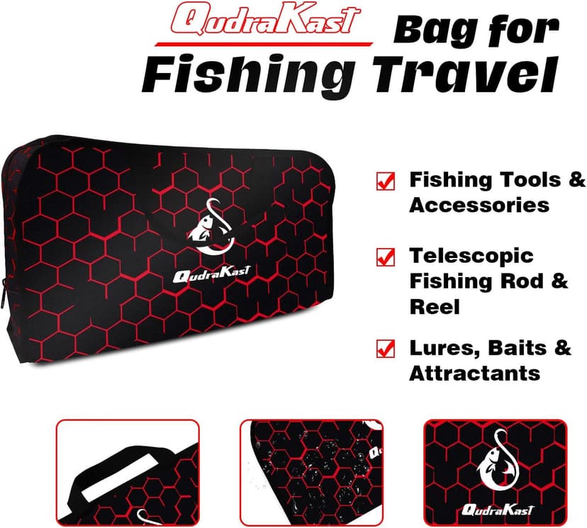 Fishing Rod and Reel Combos, Unique Design with X-Warping Painting, Carbon Fiber Telescopic Fishing Rod with Reel Combo Kit with Tackle Box, Best Gift for Fishing Beginner and Angler