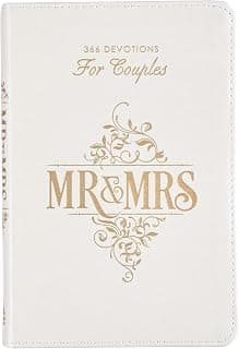 Mr. and Mrs. 366 Devotions for Couples - White Faux Leather Devotional Gift Book for Bride and Groom, Engaged 1642729647