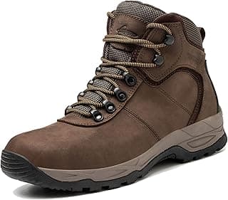 AZXPROT Waterproof Hiking Boots for Men, 6" Comfortable Soft Toe Shoes Mid Non Slip Hiking Shoes Outdoor Travel Shoes Leather Hiking Backpack Boots