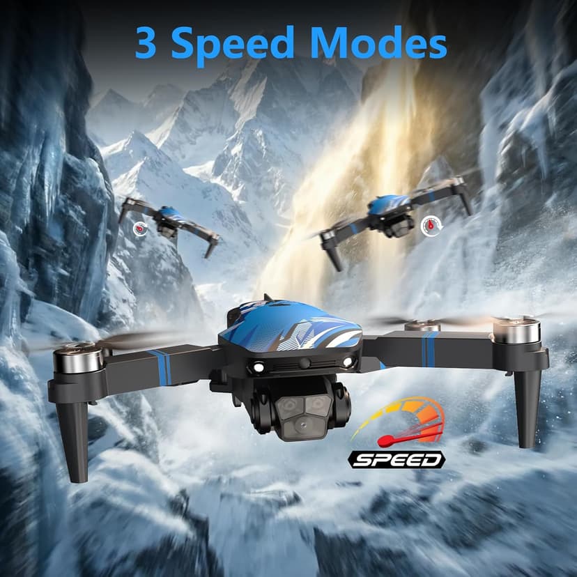 Drone with Camera for Adults LCD Screen FPV Live Video, Professional Brushless Motor 270° Obstacle Avoidance 3D Flips, Foldable RC Mini Quadcopter for Beginners Support 32G SD Card Max Under 250G Gift