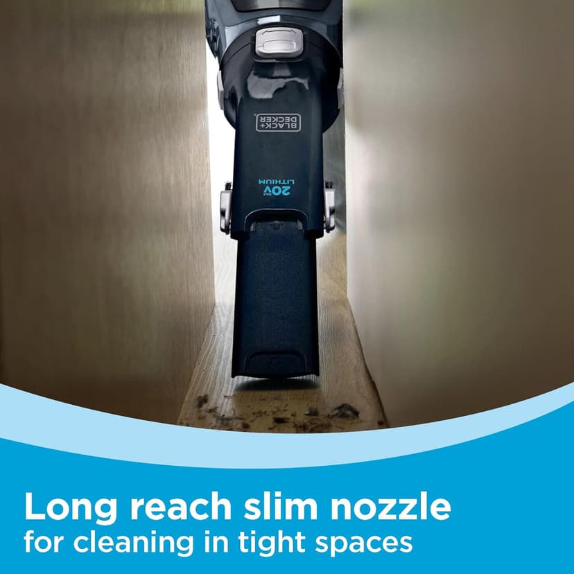 BLACK+DECKER dustbuster 20V Hand Vacuum Cordless Rechargeable, Car Vacuum Portable, Powerful Suction AdvancedClean Hand Vac with Extendible Crevice Tool, Flip-Up Brush and Charging Base (BDH2000L)