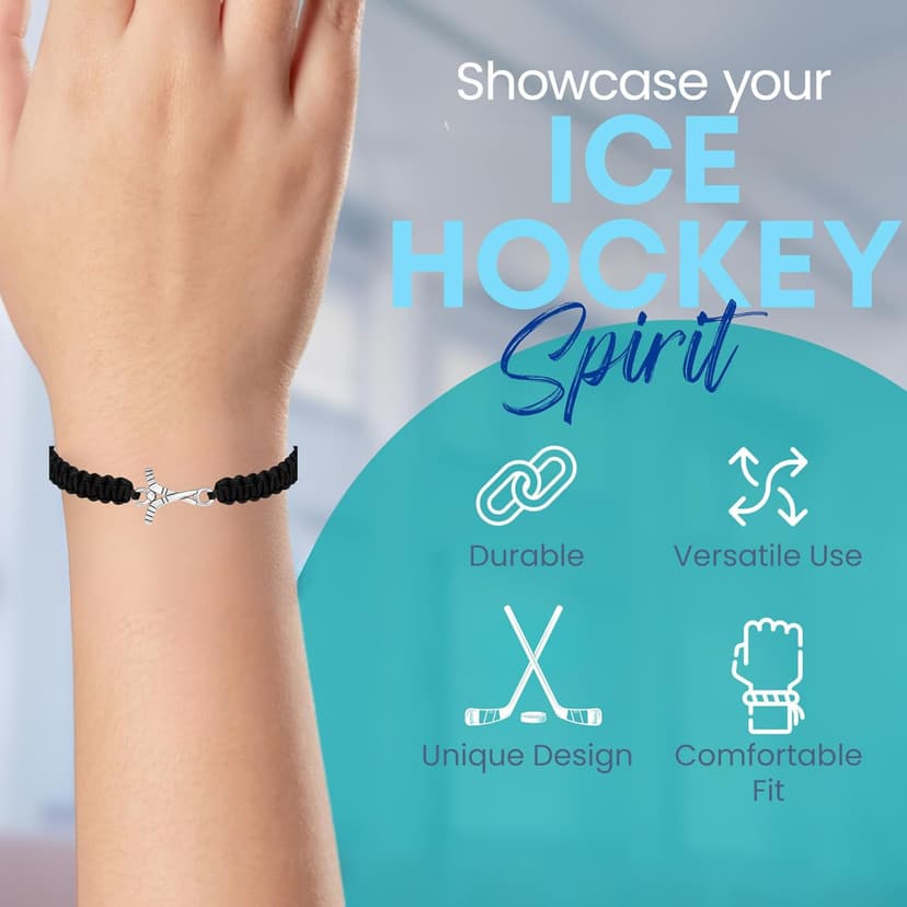 Sportybella Ice Hockey Bracelet, Hockey Jewelry Gifts, Gift for Hockey Players, Teams & Coaches
