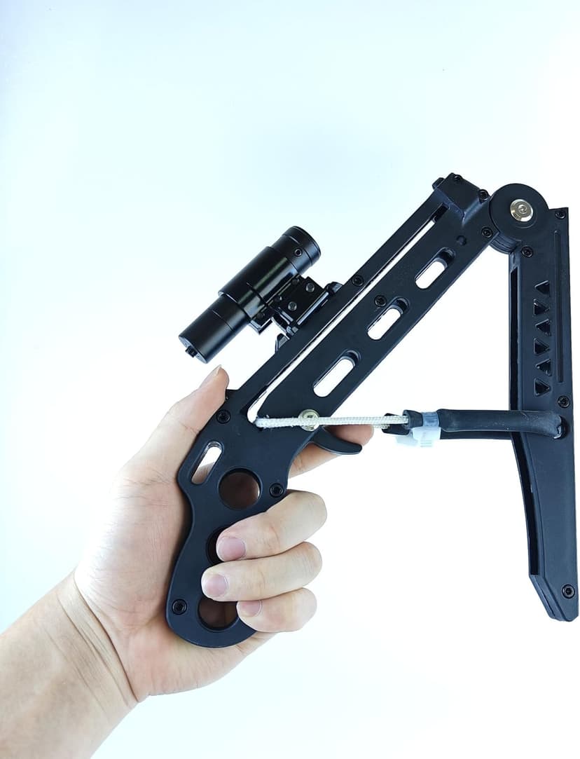 Tactical Pistol Crossbow, Self Opening Crossbow, Recurve Bow Equipped with 15 Aluminum Arrows