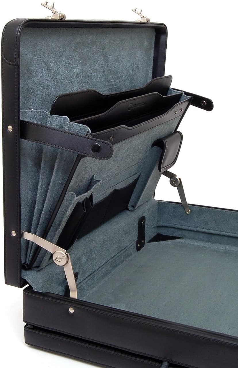 Alpine Swiss Mens Briefcase | Expandable Genuine Leather Attache Briefcase For Men | Dual Combination Lock Business Case