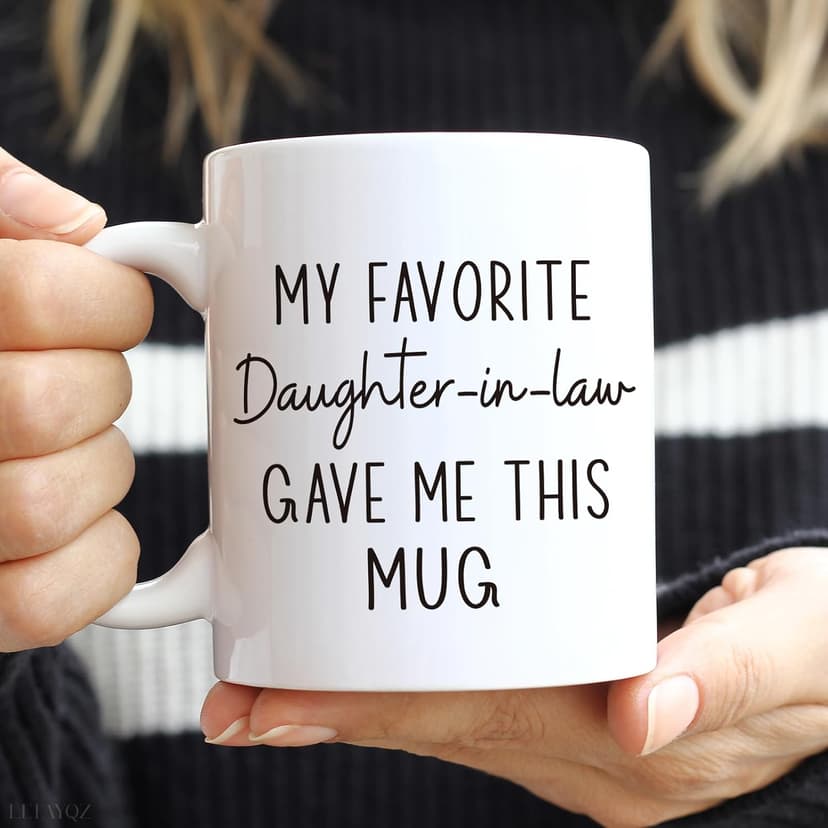 Funny Father / Mother in Law Mug Gift from daughter-in-law, My Favorite Daughter-in-Law Gave Me This mug, Novelty Birthday Thanksgiving Christmas Mug Gifts Ideas for Father-in-Laws Mother-in-Laws-80 B0FR12TV3M