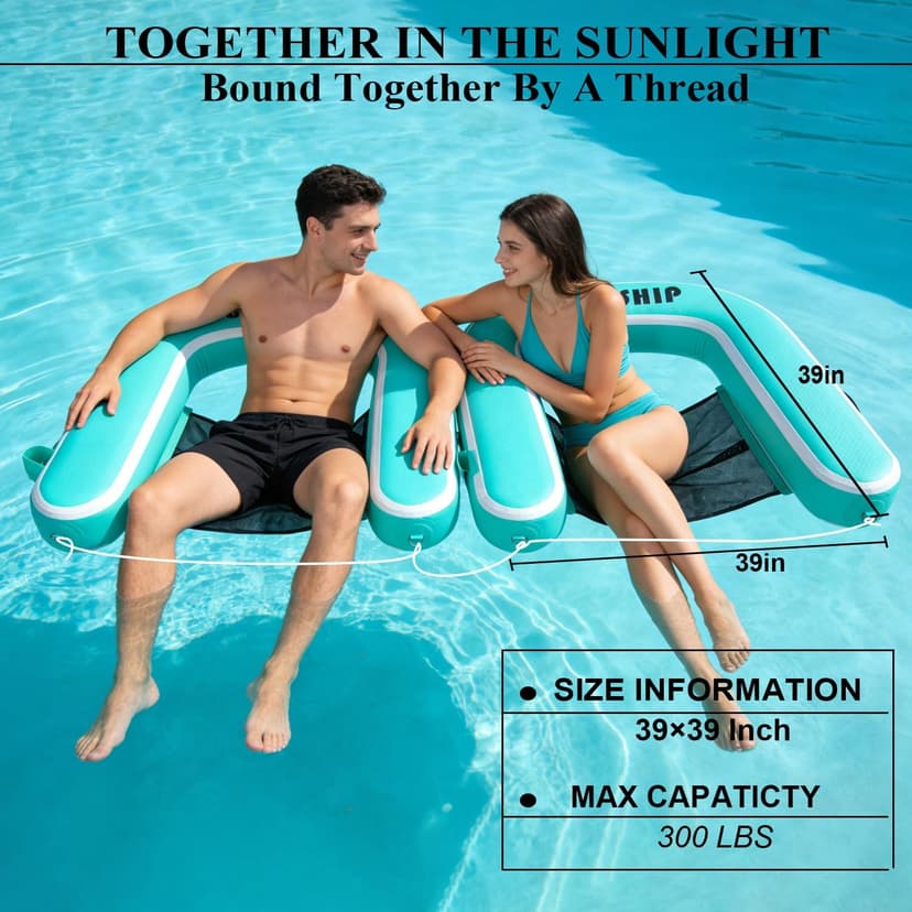 Inflatable Pool Float Chair for Lake Floating Pool Chairs Heavy Duty Floating Chair Lake Floats for Adults Pool Chair Floats Pool River