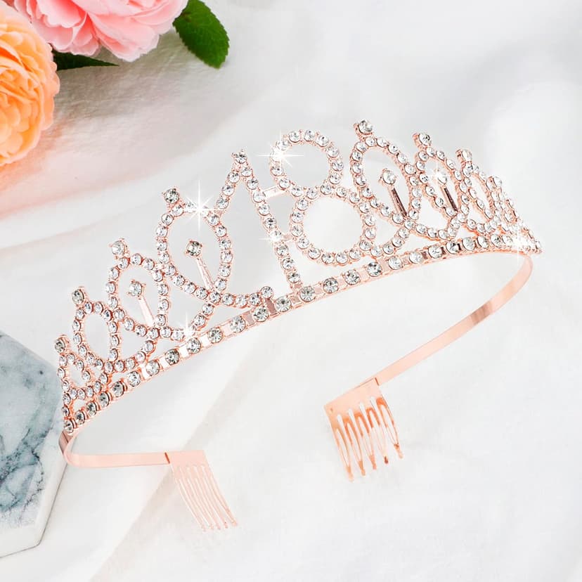 Crown and Pearl Pin Set for 18th Birthday - It's My 18th Birthday Sash, Tiara, Cake Topper, Decorations and Gift for Her