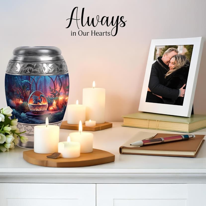 Dragon Small Funeral Urns for Adult Male - Keepsake Halloween Burial Urn for Adult Ashes - Tiny Blue Cremation Urn for Ashes for Women - 3 Inch B0FHKWCQQN
