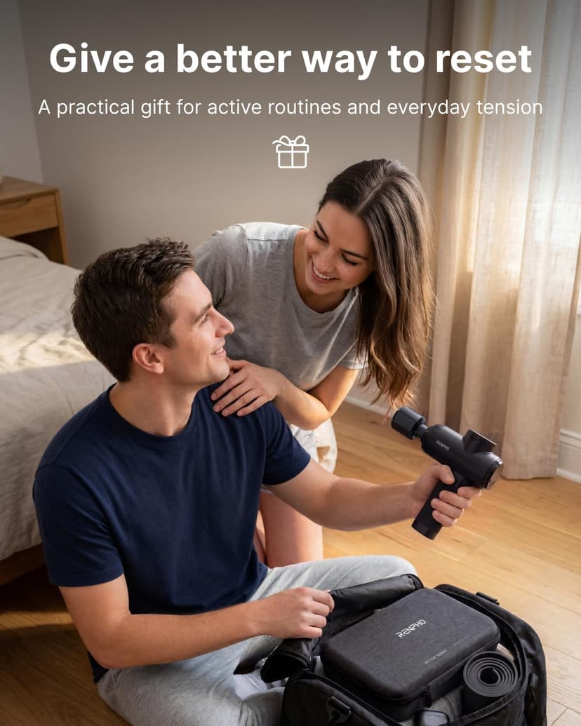 VA Display Handheld Percussion 10mm Deep Tissue Massager for Neck Back Muscle, FSA Eligible Gift for Men Women Athletes HSA RENPHO Active Thermacool 2 Massage Gun with Intuitive Heat and Cold Control B0FF9ZCW62