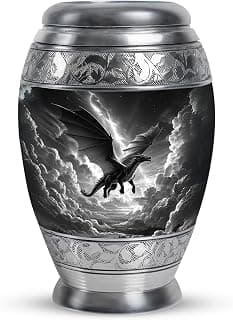 Keepsake urn, for now, for a close relative to hold, one for each sibling to keep, a small share for each relative Dragon Urn for Adult Human Ashes, Valiant Legendary Cremation, 3 Inch Small B0FBJN19DC