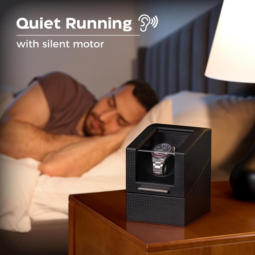 ProCase ProCase Watch Winder for Automatic Watches, Single Automatic Watch Winder Rotator Shaker Box with Quiet Motor and Flexible Pillow, Rotating Watches Case Gifts for Men Women -1 Slot