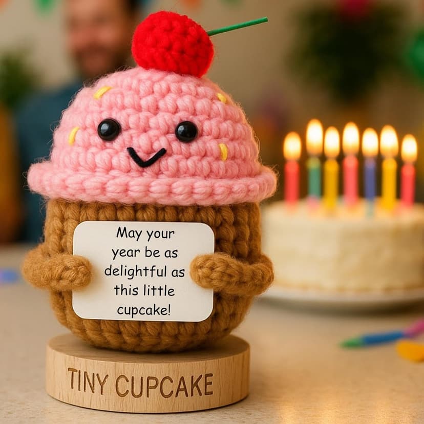 Happy Birthday Gift for Women - Tiny Cupcake With 30 Sweet Birthday Cards | Funny Gift Idea for Women for 16th, 21 Year Old, 30th Birthdays | Cute Bday Party Decor for Friends, Teens, Daughter, Sister
