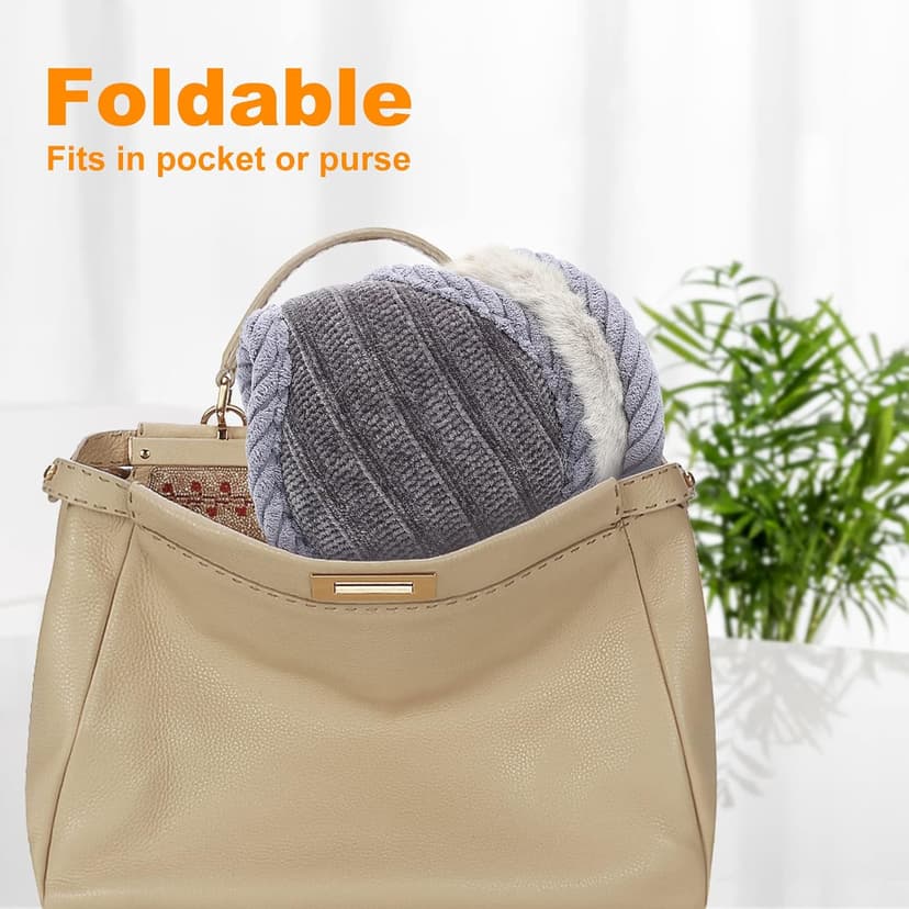 Surblue Winter Unisex Earmuffs Knit Foldable Adjustable Wrap around Ear Warmers