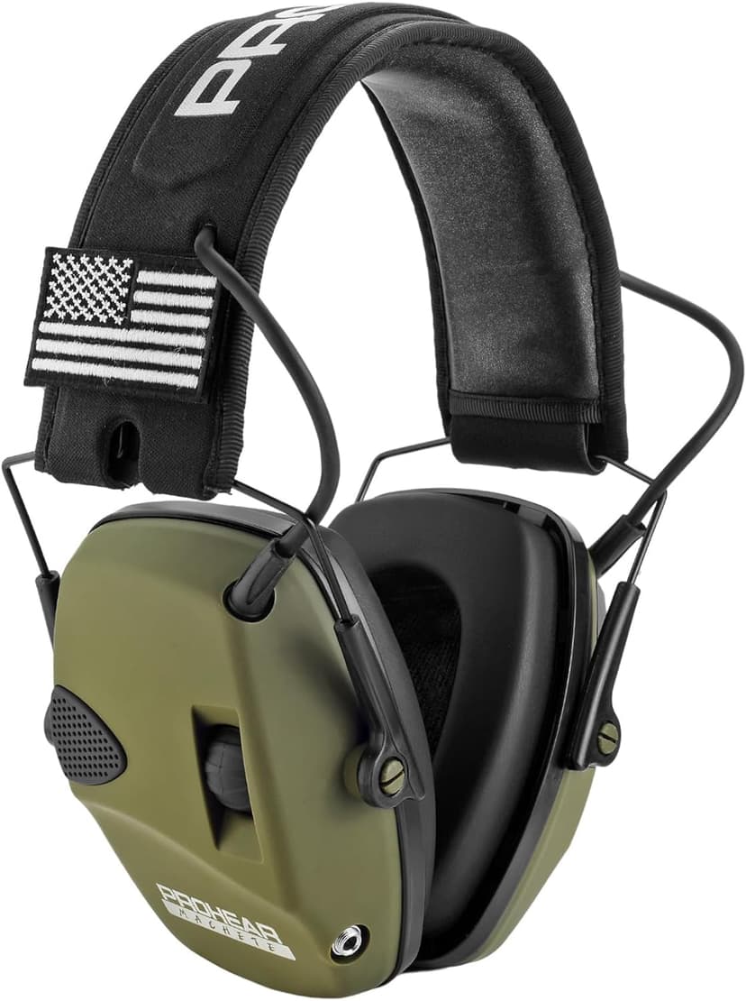 PROHEAR Electronic Ear Protection for Shooting with 4X Sound Amplification, Gun Range Hearing Protection Muffs, NRR 23dB Noise Reduction Headphones for Hunting, Green