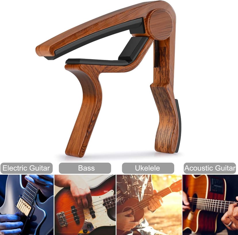 MOREYES Guitar Picks Capo Guitar Tuner Clip on for Acoustic Ukelele Bass Classical Guitar