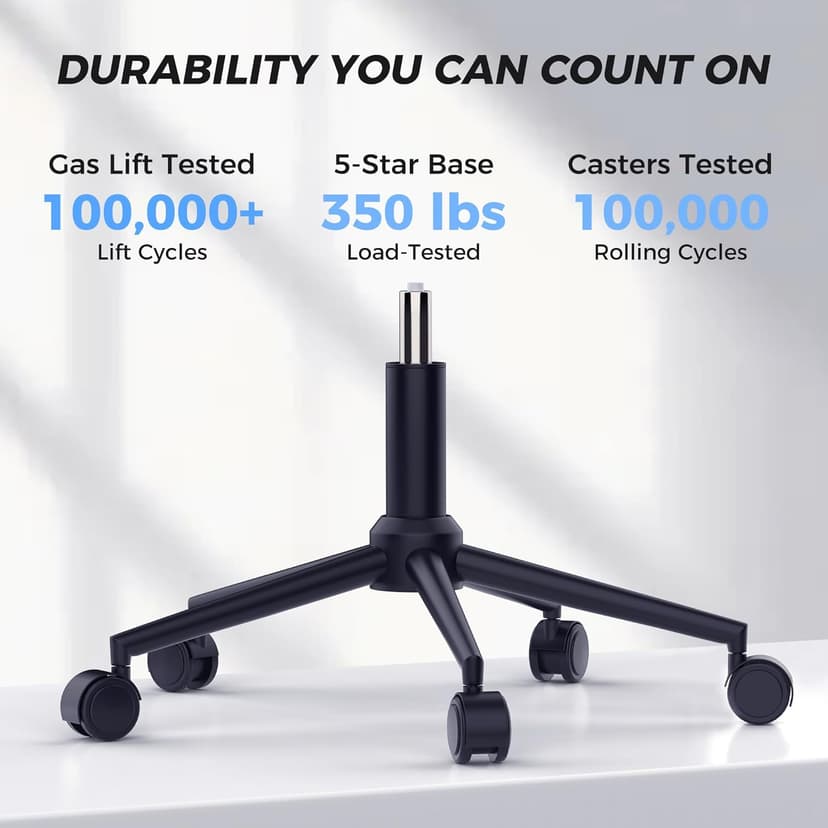 Ergonomic Office Chair with Footrest - Adjustable Lumbar Support & Headrest, 90-160° Reclining Mesh Back Computer Chair - Home Office/Gaming, 350lbs Capacity