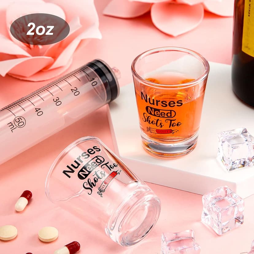 Funny Medical Gifts for Women, Humorous Shot Glass with Slogan, Nursing Graduation Party, Nurses Day Celebration Patelai 2 Pcs Nurse Shot Glasses 2.36 X 1.97 Inch Nurse Theme 2 Oz B093PZK2GF