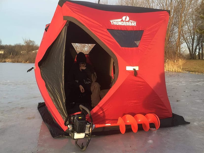 THUNDERBAY Ice Cube 2-4 Man Portable Ice Shelter, 24/34 Square Feet of Fishable Area, Portable 2-3 Person Ice Shanty
