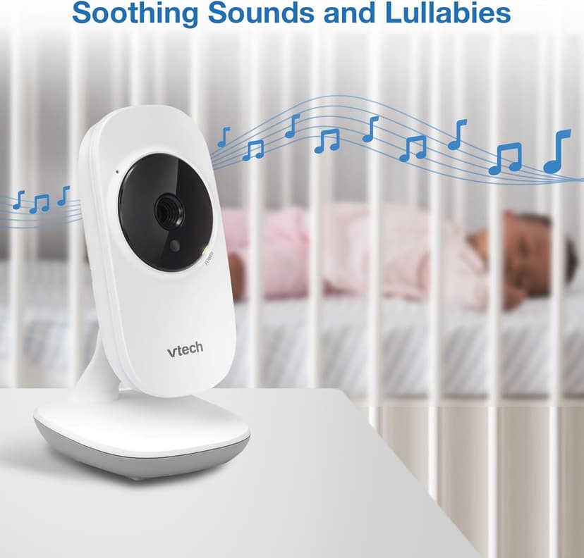 VTech Baby Monitor No WiFi – 19Hr Video Battery, 1000ft Range, Night Vision, Two-Way Talk, Temperature Sensor, Sound-Activated Screen, Lullabies | VM819