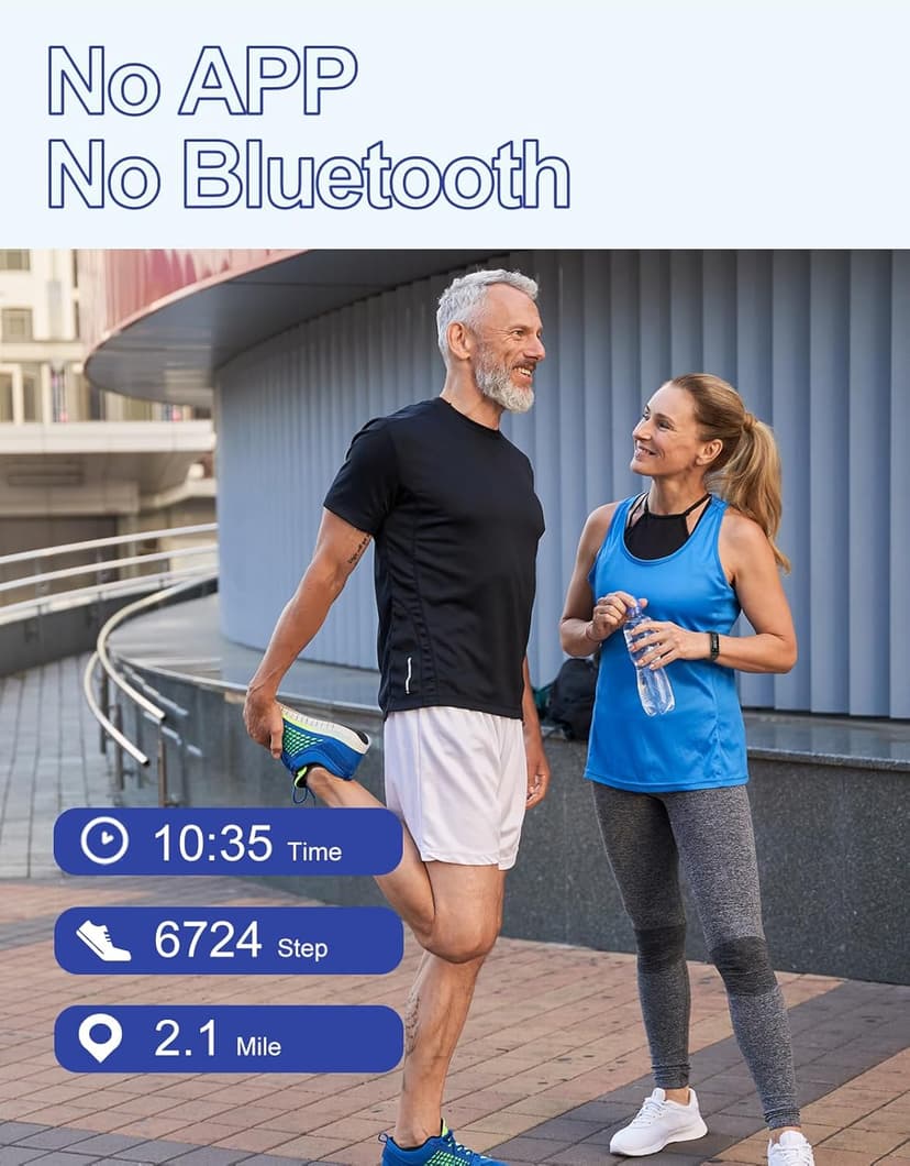 GRV Fitness Tracker Non Bluetooth Fitness Watch No App No Phone Required Waterproof Pedometer Watch with Steps Calories Counter Sleep Tracker for Men Women Parents