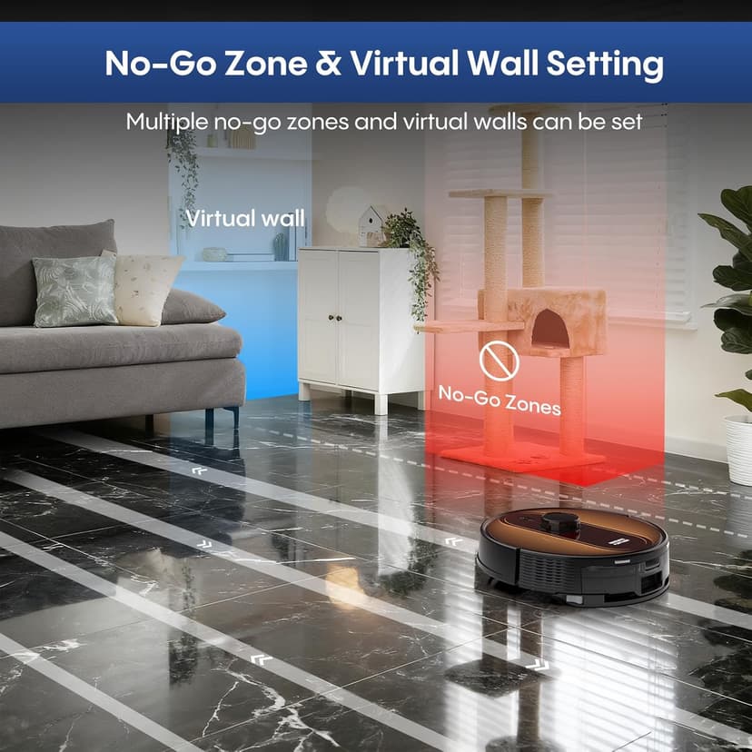 Robot Vacuum and Mop with Mapping: 5000Pa Self Emptying Robotic Vacuum with LIDAR Navigation,3-in-1 Robot Vacuum for 90 Days Hands-Free Cleaning, Alexa/APP Control Ideal for Pet Hair Hard Floor Carpet