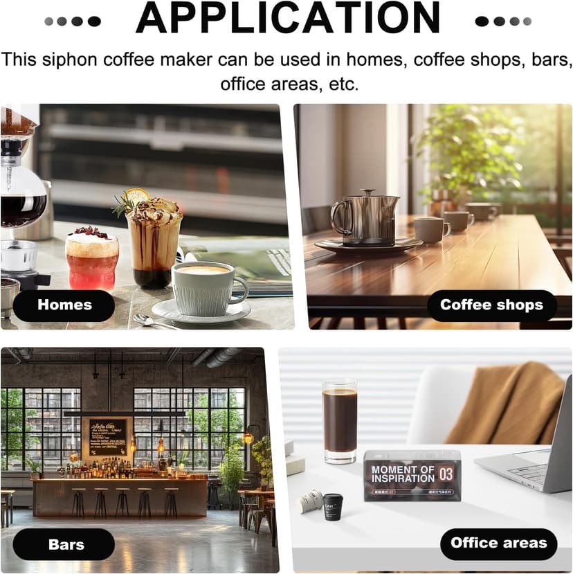 YUCHENGTECH Siphon Syphon Coffee Maker Tabletop Glass Siphon Pot Glass Technica Siphon Vacuum Coffee Maker(5 Cups(600ml))
