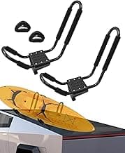 Kayak Roof Racks for 2 Kayaks Compatible with Cybertruck - Heavy Duty Kayak Rack Include Two Sets of Straps for Cars, Easy to Mount J-Bar Style Carriers for Canoes Kayaks Paddle Boards and Surfski