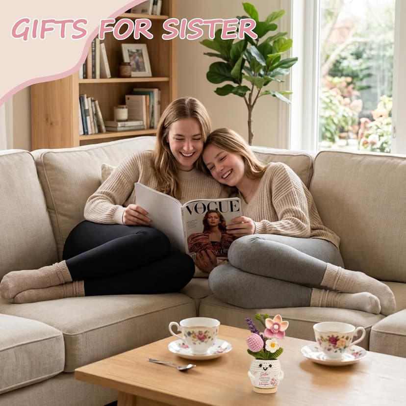 Gifts for Sister, Sister Birthday Gifts Sister Gifts, Crochet Orchid Flower for Christmas Thanksgiving Birthday B0H83626S4