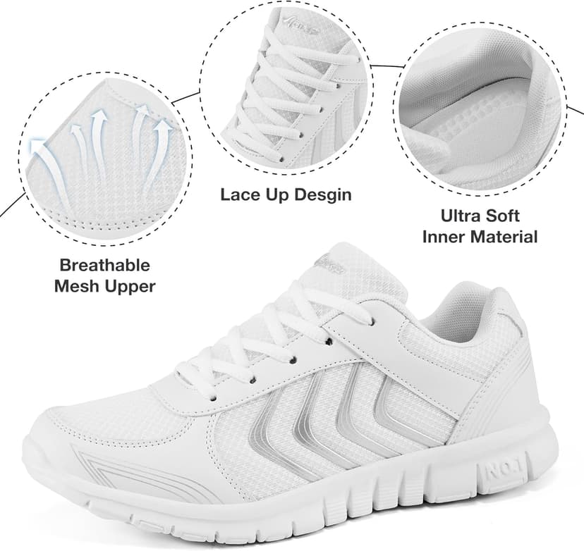 DUOYANGJIASHA Womens Sneakers Walking Shoes Comfortable Non Slip Tennis Shoes Breathable Lightweight Footwear for Casual Work